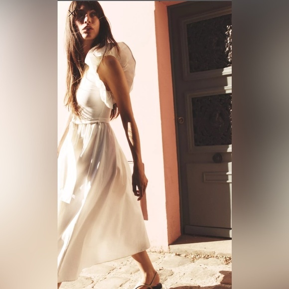 Zara RUFFLED COMBINATION DRESS